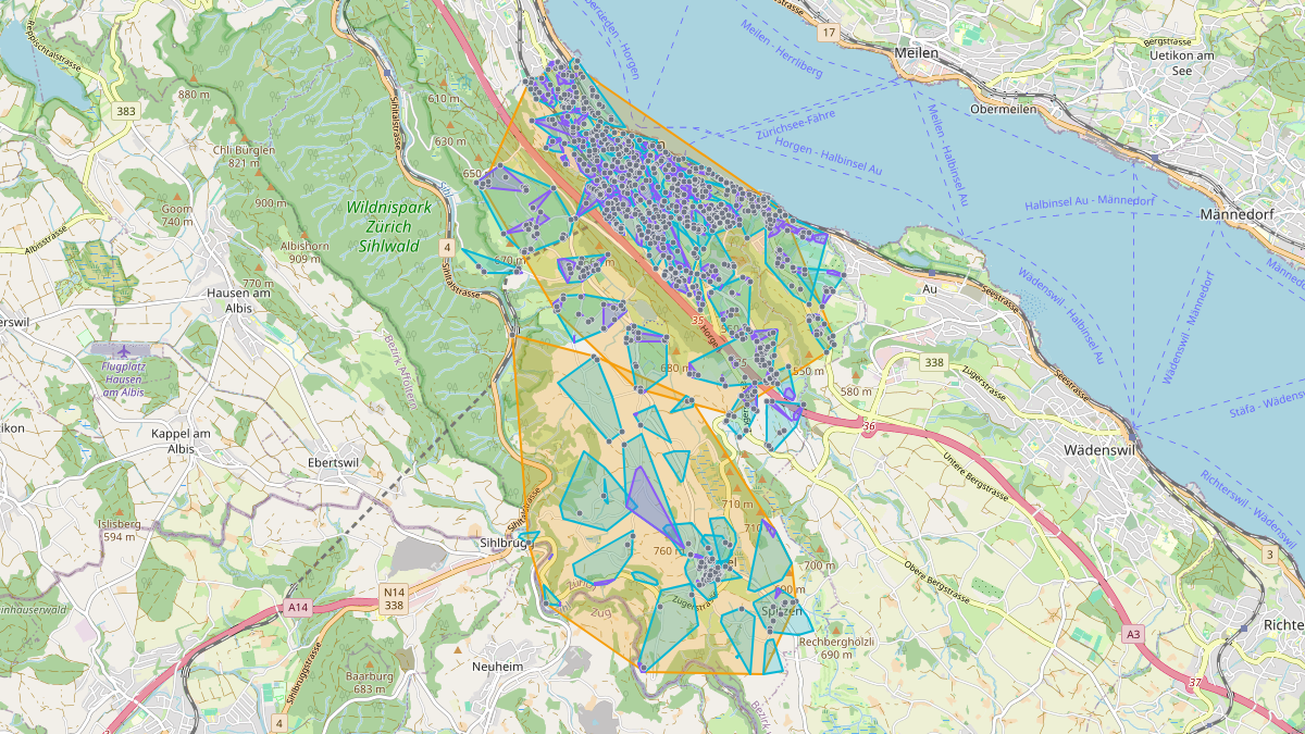 Carte du potentiel CEL de LEG Horgen (ZH)