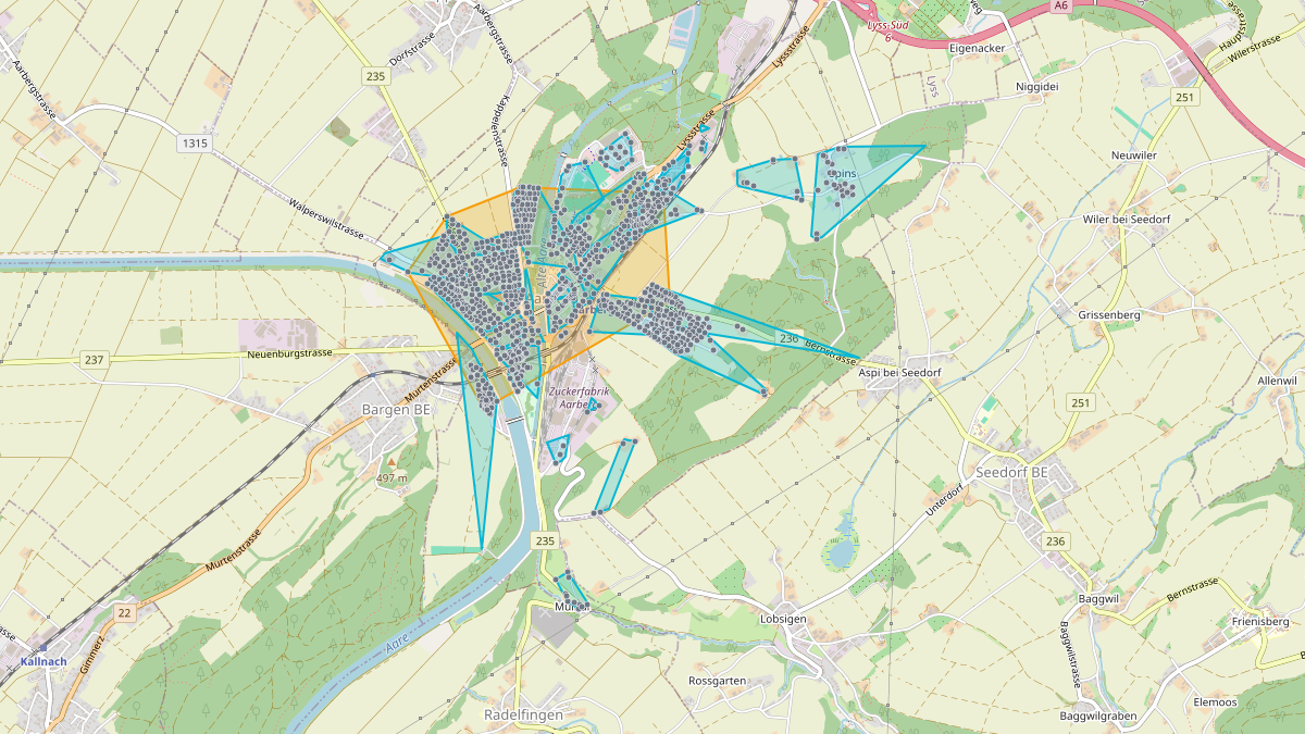 LEG-Potenzial-Karte von LEG Aarberg (BE)
