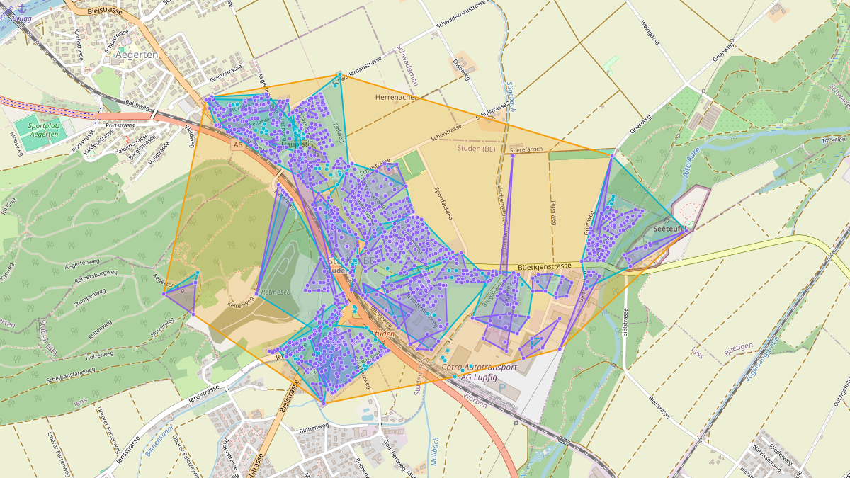 Carte du potentiel CEL de LEG Studen (BE)