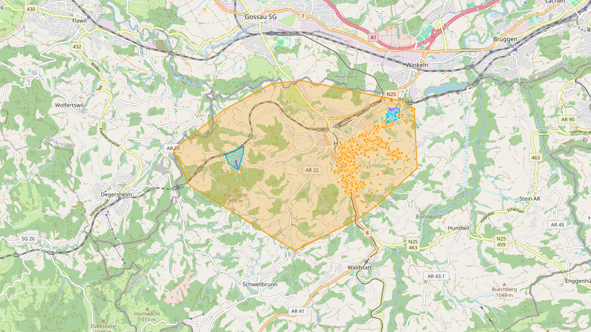 Mappa del potenziale CLE di LEG Herisau (AR)
