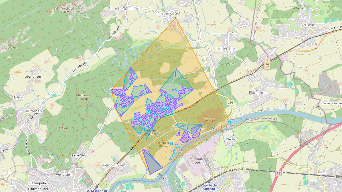 Carte du potentiel CEL de LEG Riedholz (SO) – Unterwerk Riedholz_TRA24615