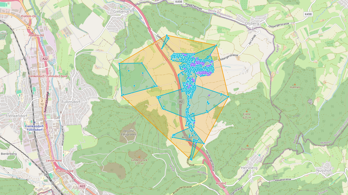 LEG-Potenzial-Karte von LEG Arisdorf (BL) – Netzgebiet 1