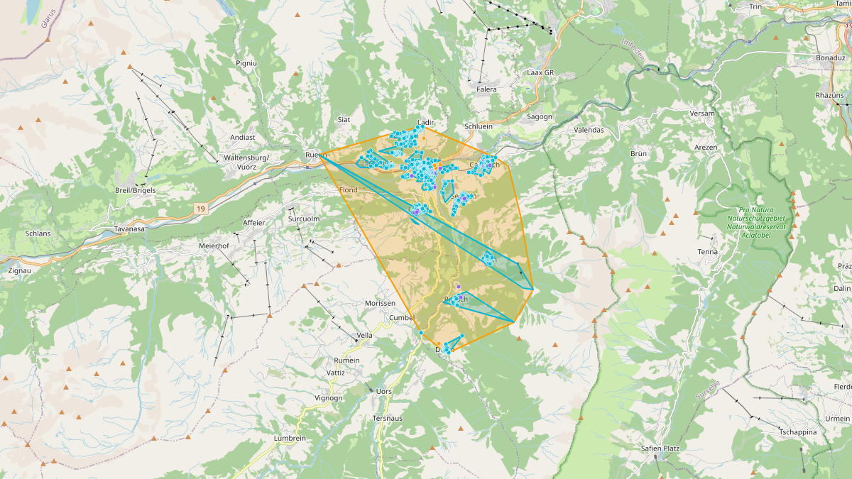 Carte du potentiel CEL de LEG Ilanz/Glion Süd