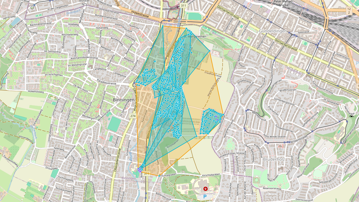 Carte du potentiel CEL de LEG Binningen (BL) – Netzgebiet 2