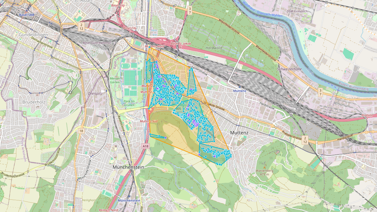Mappa del potenziale CLE di LEG Muttenz (BL) – Netzgebiet 2