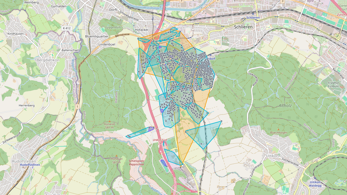LEG-Potenzial-Karte von LEG Urdorf (ZH)