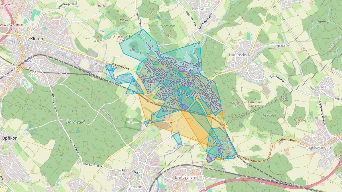 LEG-Potenzial-Karte von LEG Bassersdorf (ZH)