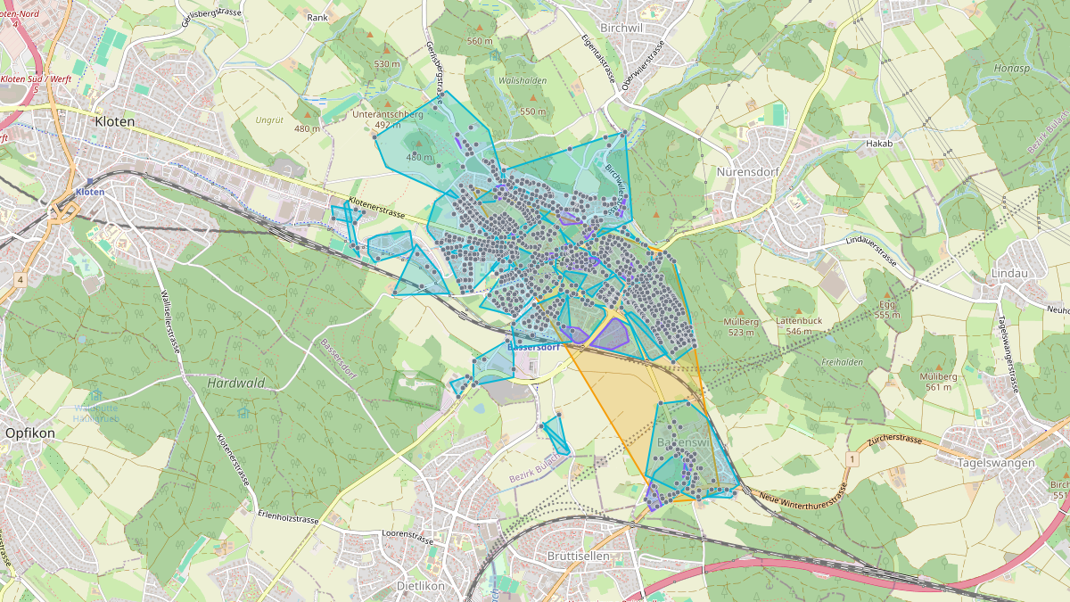 LEG-Potenzial-Karte von LEG Bassersdorf (ZH)