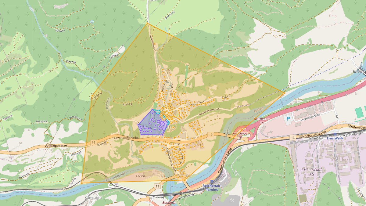 Carte du potentiel CEL de LEG Tamins (GR)