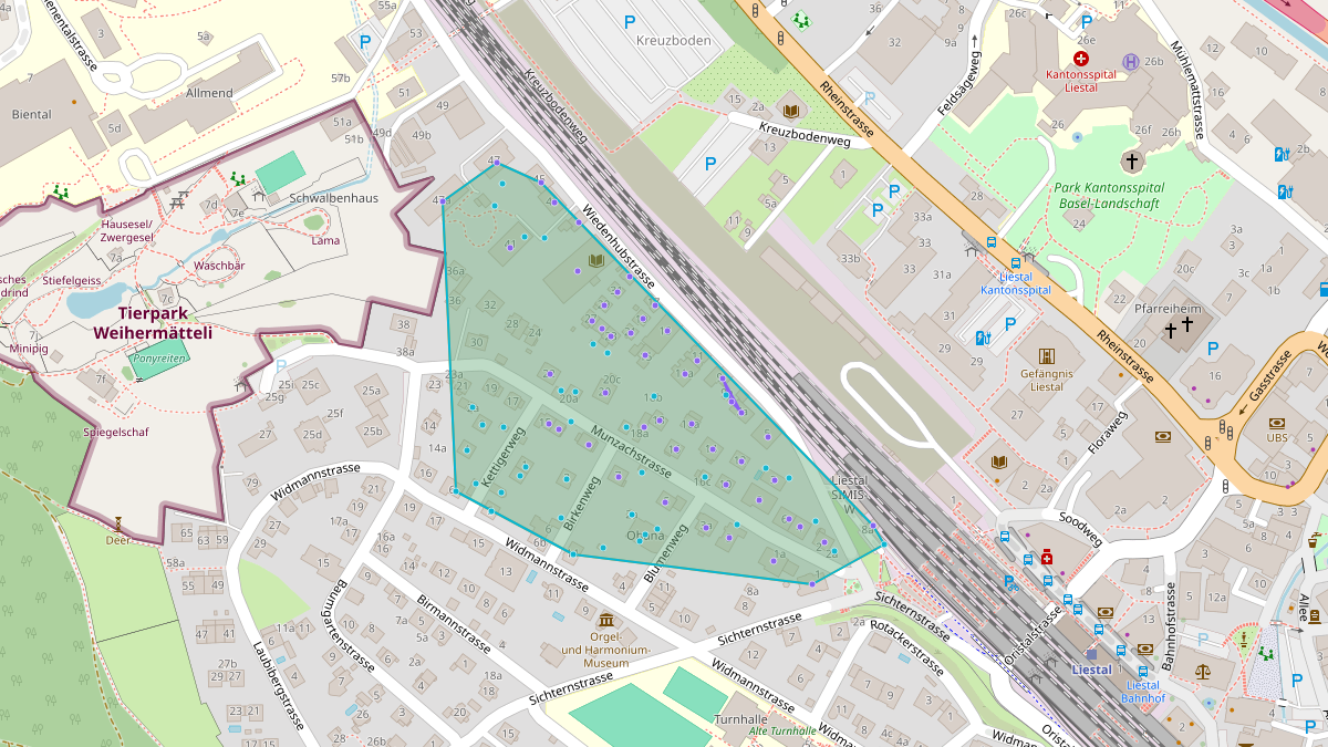 LEG-Potenzial-Karte von LEG Liestal (BL) – Quartier 16