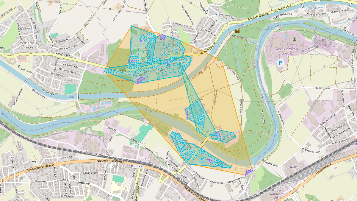 Carte du potentiel CEL de LEG Obergösgen (SO) – Netzgebiet 1