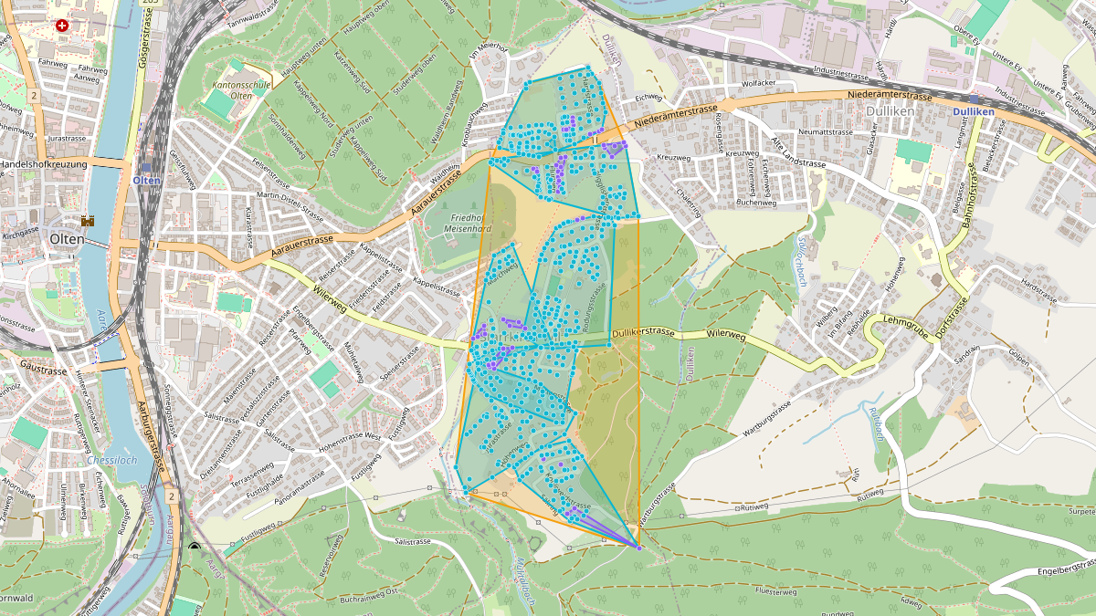 Carte du potentiel CEL de LEG Starrkirch-Wil (SO) – Netzgebiet 1