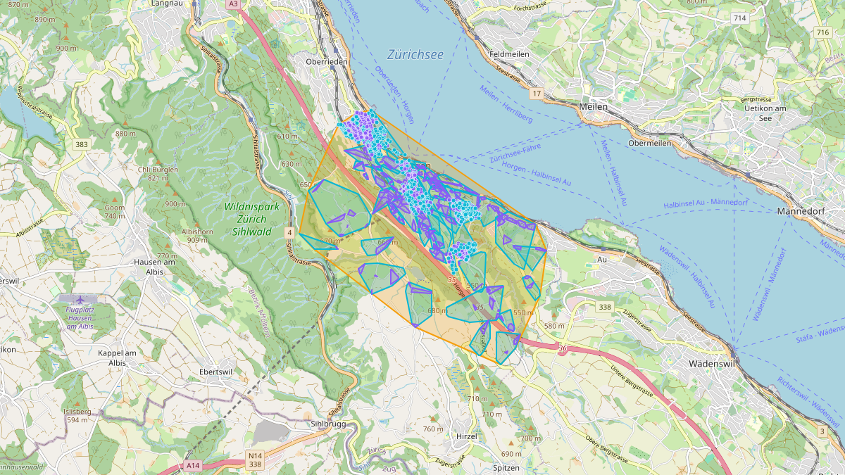 Carte du potentiel CEL de LEG Horgen (ZH) – Unterwerk Werke Horgen