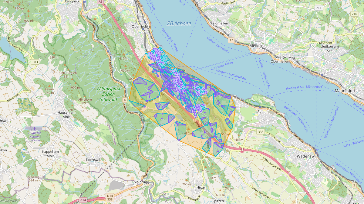 Carte du potentiel CEL de LEG Horgen (ZH) – Unterwerk Werke Horgen